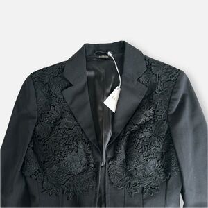(NWT) La Perla Black Lace Corset-Style Jacket Blazer Virgin Wool Silk Lined
